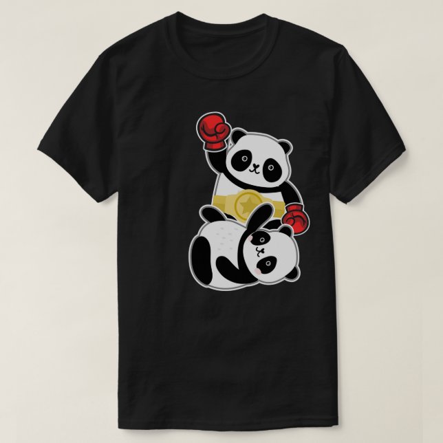 Camiseta Funny Animal Boxing Panda Wrestling (Frente do Design)
