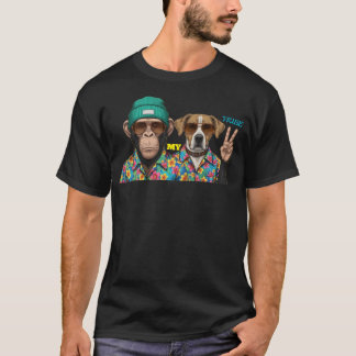 Camiseta Funny Animal Friends T-Shirt | Cool Monkey Dog