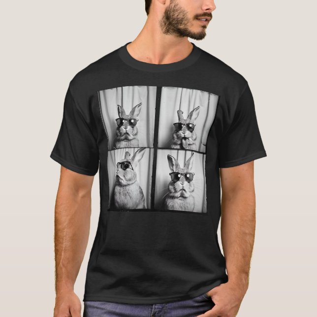 Camiseta Funny Animal Photobooth Rabbit With Glasses (Frente)