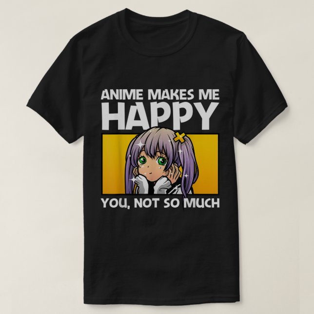 Camiseta Funny Anime Girl Otaku Design (Frente do Design)