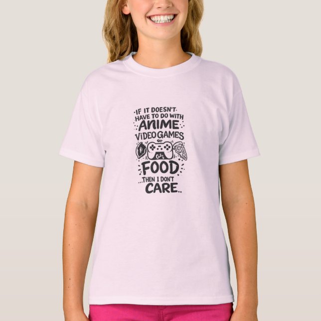 Camiseta Funny Anime Video Games Food Gamer T-Shirt  (Frente)