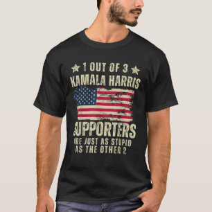 Camiseta Funny Anti Kamala Harris Piada estúpida bandeira a
