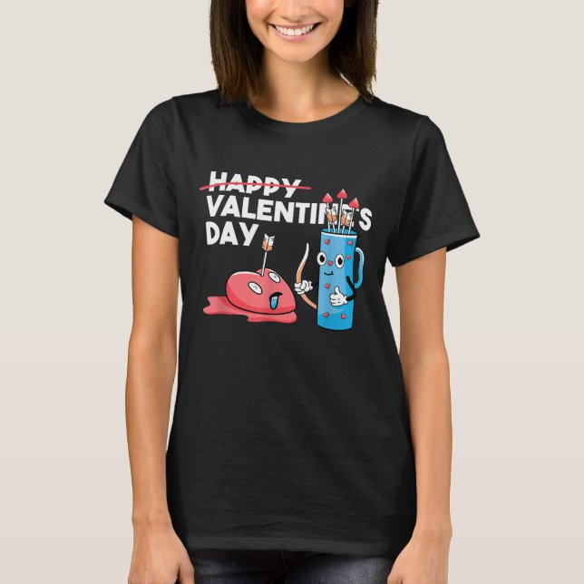 Camiseta Funny Anti Valentines Day  Archery Bow Arrow Cupid (Frente)
