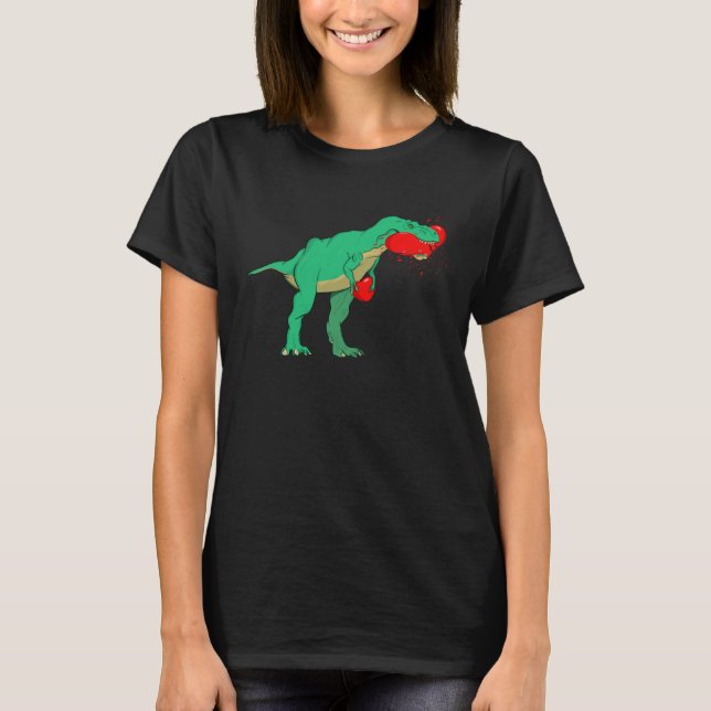 Camiseta Funny Anti Valentines Day Tyrannosaurus Rex Eating (Frente)
