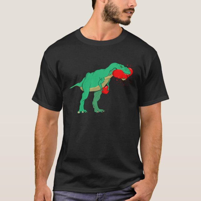 Camiseta Funny Anti Valentines Day Tyrannosaurus Rex Eating (Frente)
