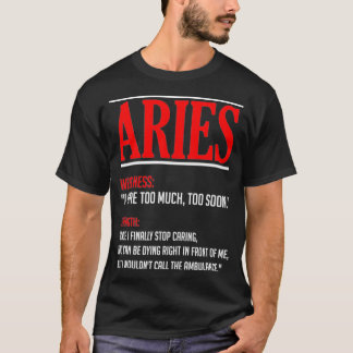 Camiseta Funny Aries Facts Saying Astrology Horoscope Birth