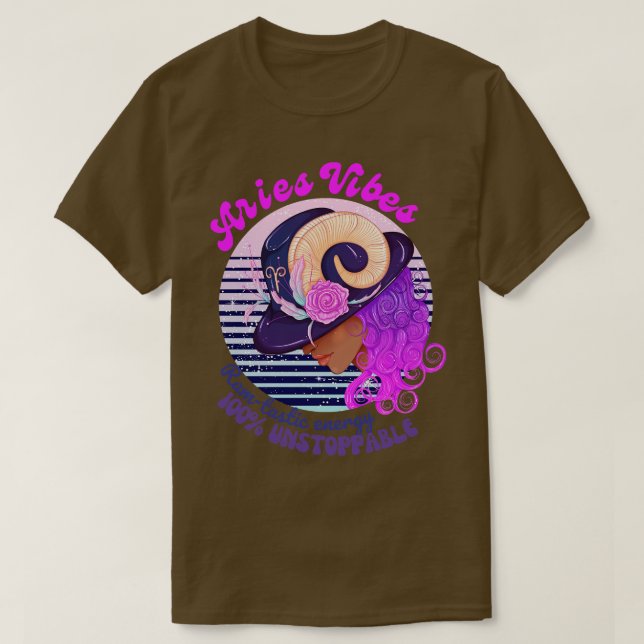 Camiseta Funny Aries Zodiac Sinal Aries Vibes Ramstastic En (Frente do Design)