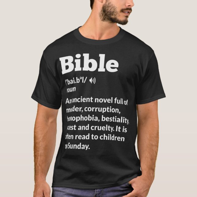 Camiseta Funny Atheist AntiReligion Atheism Bible family (Frente)