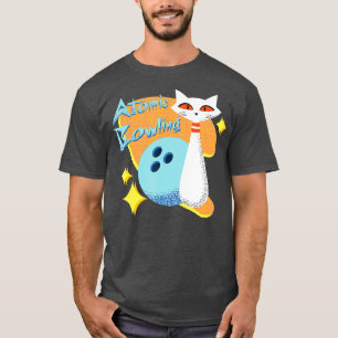 Camiseta Funny Atomic Cat in MidCentury Modern Bowling