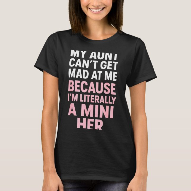 Camiseta Funny Aunt Niece Mini Her Matching Family Quote  (Frente)