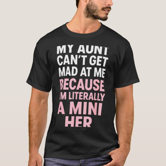 Camiseta Funny Aunt Niece Mini Her Matching Family Quote  (Frente)