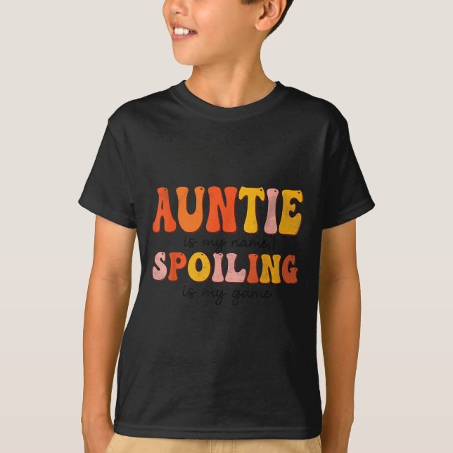 Camiseta Funny Auntie Is My Name Siling Is My Game Design F (Frente)
