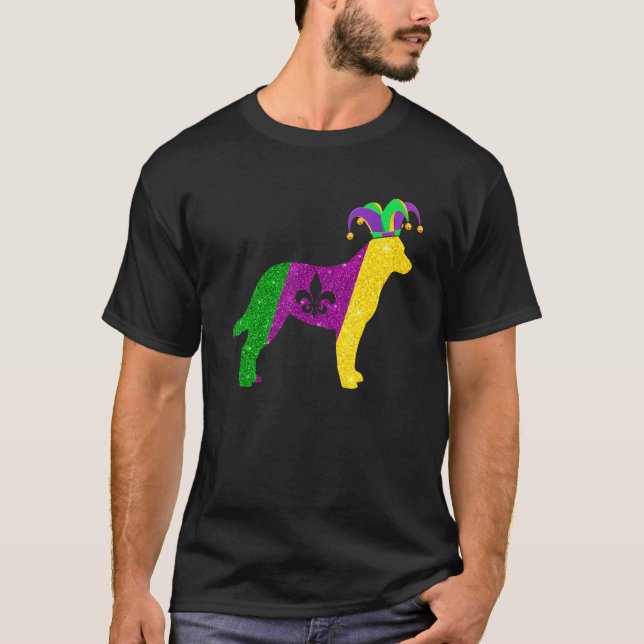 Camiseta Funny Australian Cattle Dog Mardi Gras Party Mask  (Frente)