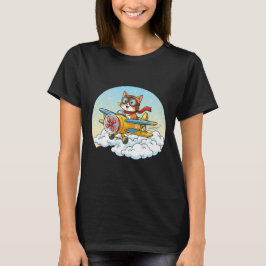 Camiseta Funny Aviator Cat Pilot T-Shirt