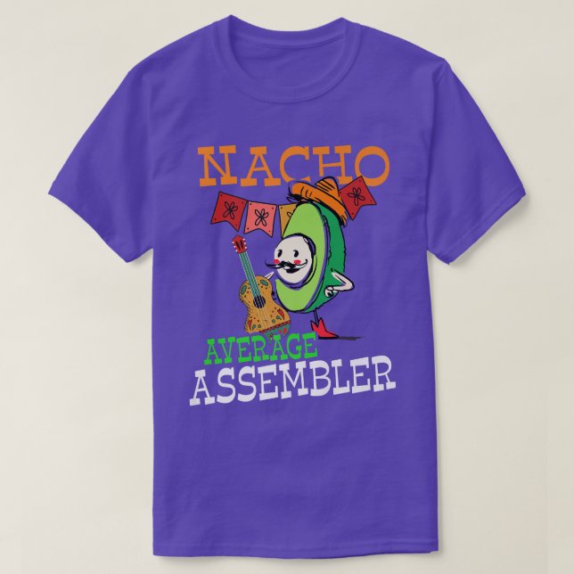 Camiseta Funny Avocado Sombrero Fiesta Nacho Assemb Média (Frente do Design)