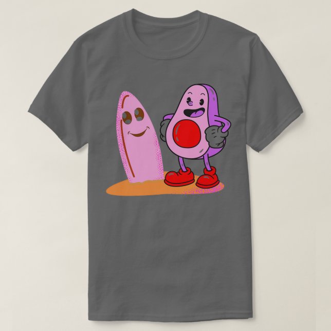 Camiseta Funny Avocado Surfing 29 (Frente do Design)