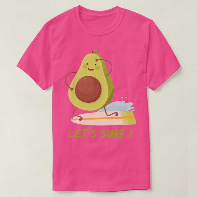 Camiseta Funny Avocado Surfing 59 (Frente do Design)