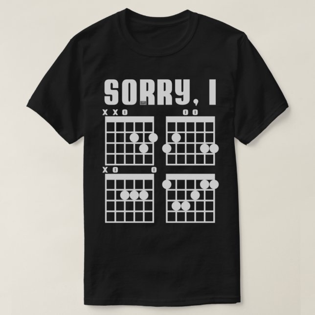 Camiseta Funny Awesome Hidden Message Sorry, I DGAF Guitar  (Frente do Design)