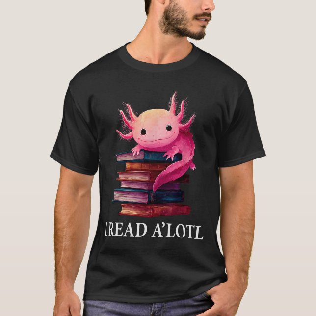 Camiseta Funny Axolotl Book Lover Librarian Reading Library (Frente)