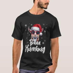Camiseta Funny Baaa Humbug Santa Hat Snowflakes Sungla