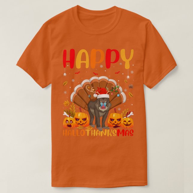 Camiseta Funny Baboon Animal Lover Happy Baboon HelloThanks (Frente do Design)