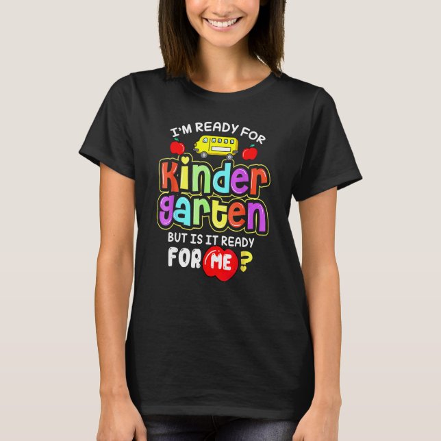Camiseta Funny Back To School I'm Ready Kindergarten Back S (Frente)