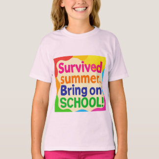 Camiseta Funny Back to School Kids T-Shirt – "Survived Summ
