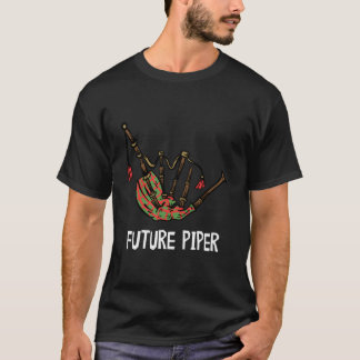 Camiseta Funny Bagpipe Future Pipe Escócia Músico Bagpi