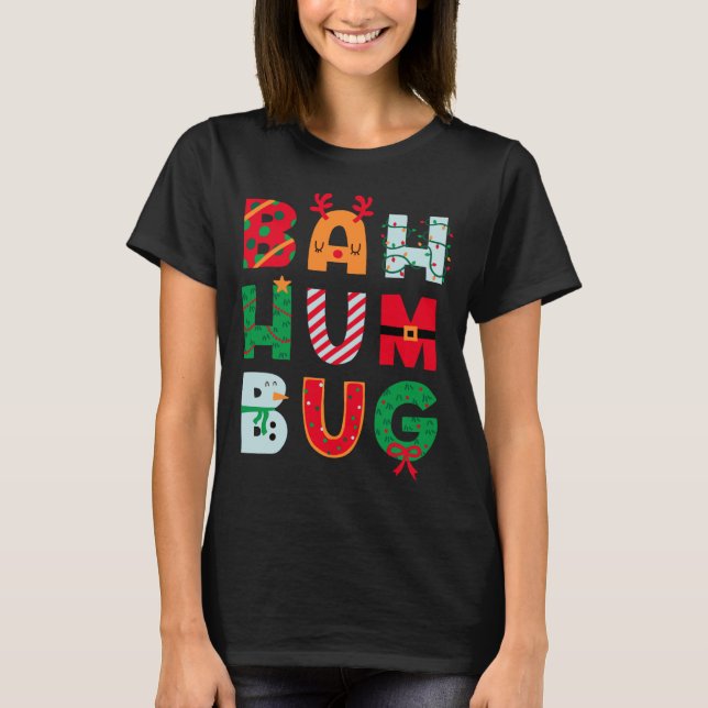 Camiseta Funny Bah Humbug Holiday  (Frente)