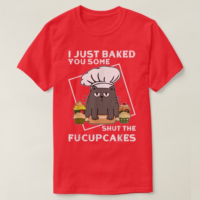 Camiseta Funny Baking Black Cat T (Frente do Design)