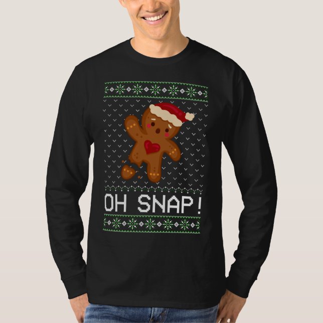 Camiseta Funny Baking Oh Gingerbird Snap Fez Natal Gi (Frente)