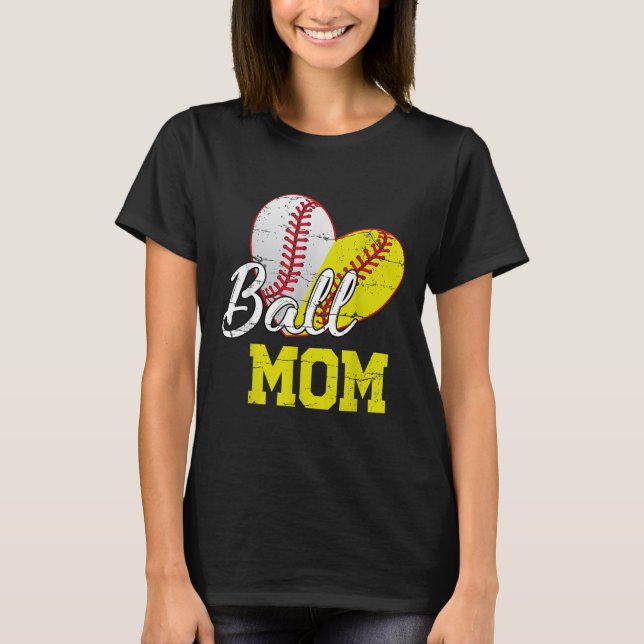 Camiseta Funny Ball Mom Softball Baseball For Women Mothers (Frente)