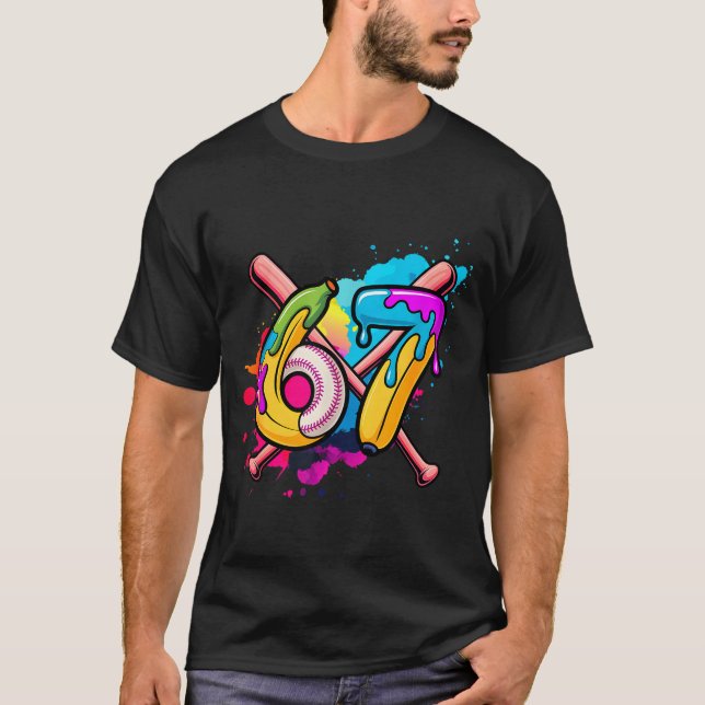 Camiseta Funny Banana Baseball 67 Ice Cream Drip Meme  (Frente)
