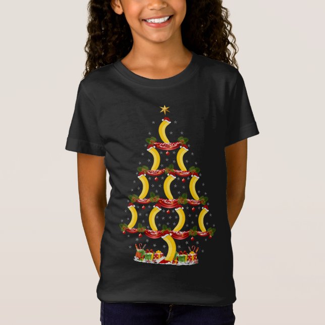 Camiseta Funny Banana Fruta Xmas Tree Lighting Banana Chris (Frente)