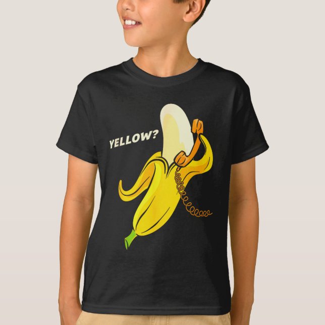 Camiseta Funny Banana Phone - Yellow_ Hello_  (Frente)