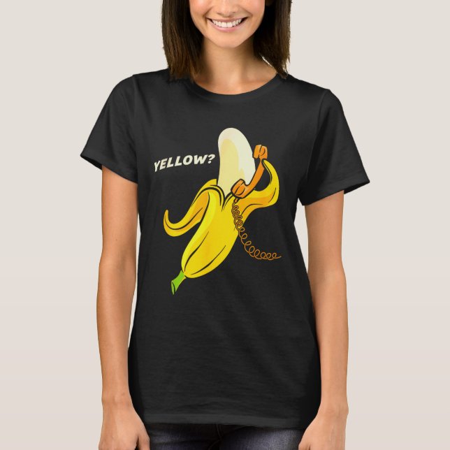 Camiseta Funny Banana Phone - Yellow_ Hello_  (Frente)