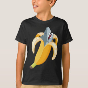 Camiseta Funny Banana Tubarão-Fruta Amante de os animais