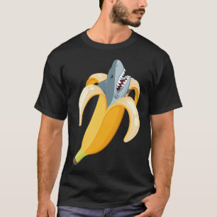 Camiseta Funny Banana Tubarão-Fruta Amante de os animais