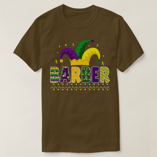 Camiseta Funny Barber Mardigras Cute Barber (Frente do Design)