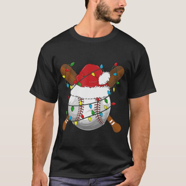 Camiseta Funny Baseball Christmas Matching Family Pajamas X (Frente)