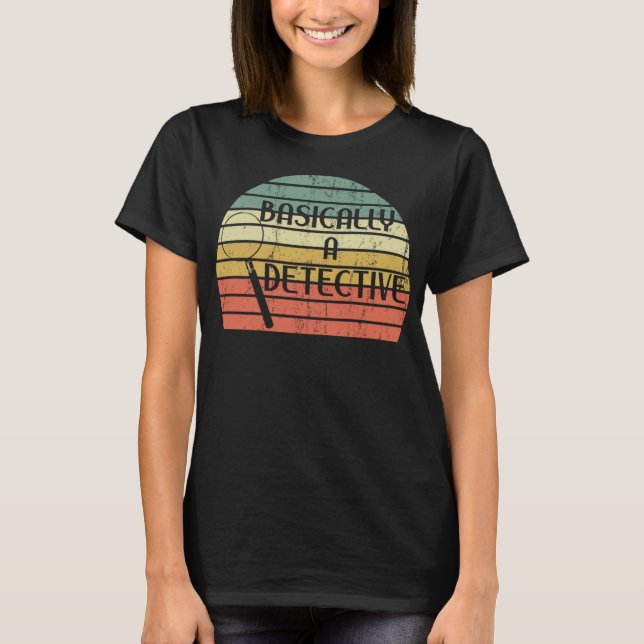 Camiseta Funny Basicamente Um Detetive Vintage Retro Sunset (Frente)