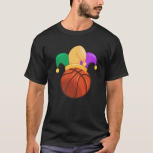 Camiseta Funny Basketball Mardi Gras Jester Hat Festival Pa