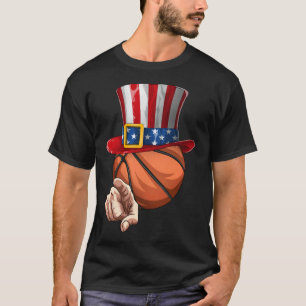 Camiseta Funny Basquete Amante Tio Sam 4 De Julho