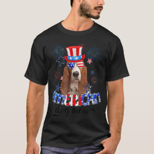 Camiseta Funny Basset Hound Vestindo óculos escuros EUA Ban