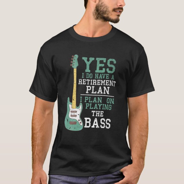 Camiseta Funny Bassista Retirement Bass Guitarista Aposenta (Frente)