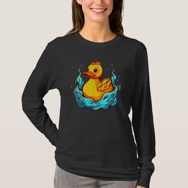 Camiseta Funny Bath rubber Duck Girl with Water (Frente)
