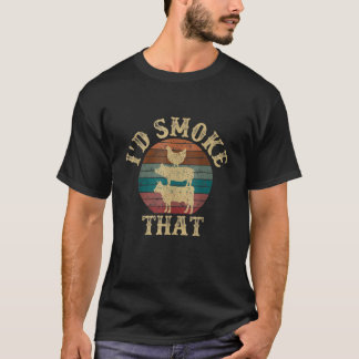 Camiseta Funny Bbq Smoker Dad Retro Grilling Gift I'd Smoke