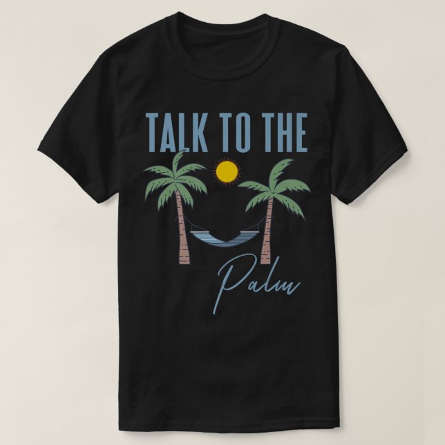 Camiseta Funny Beach Vacation Palm Design (Frente do Design)