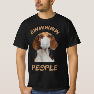 Camiseta funny beagle wearing face mask ew people dog lover