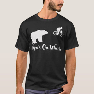 Camiseta Funny Bear Chasing Bike Cyclist Meals on braap cyc